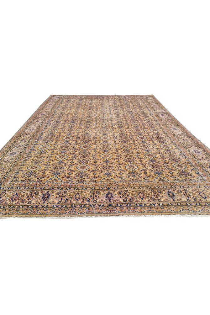 Authentic Hand Knotted Vintage Indo Wool Area Rug 10.4 x 7.6 Ft (1491 Ger-4) - Image 4
