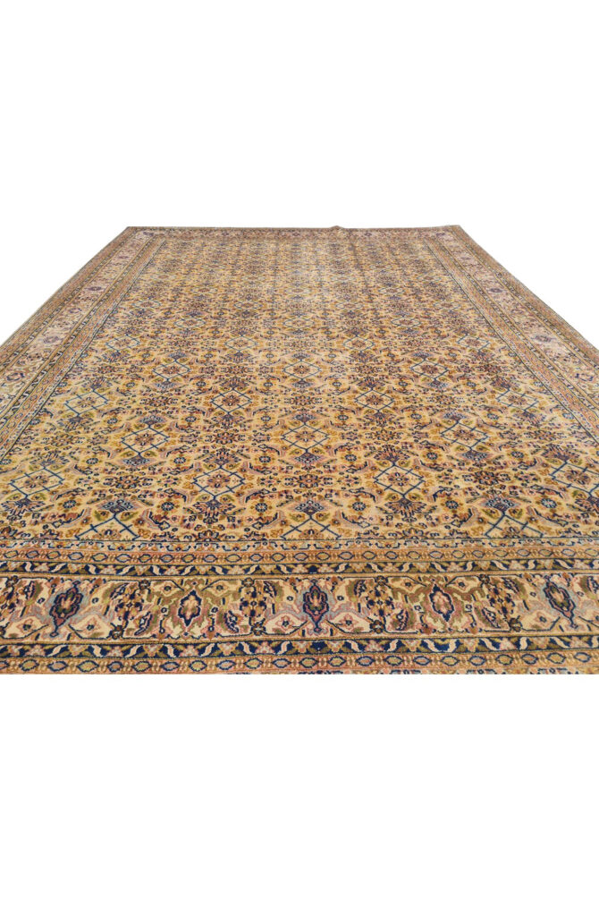 Authentic Hand Knotted Vintage Indo Wool Area Rug 10.4 x 7.6 Ft (1491 Ger-4) - Image 5