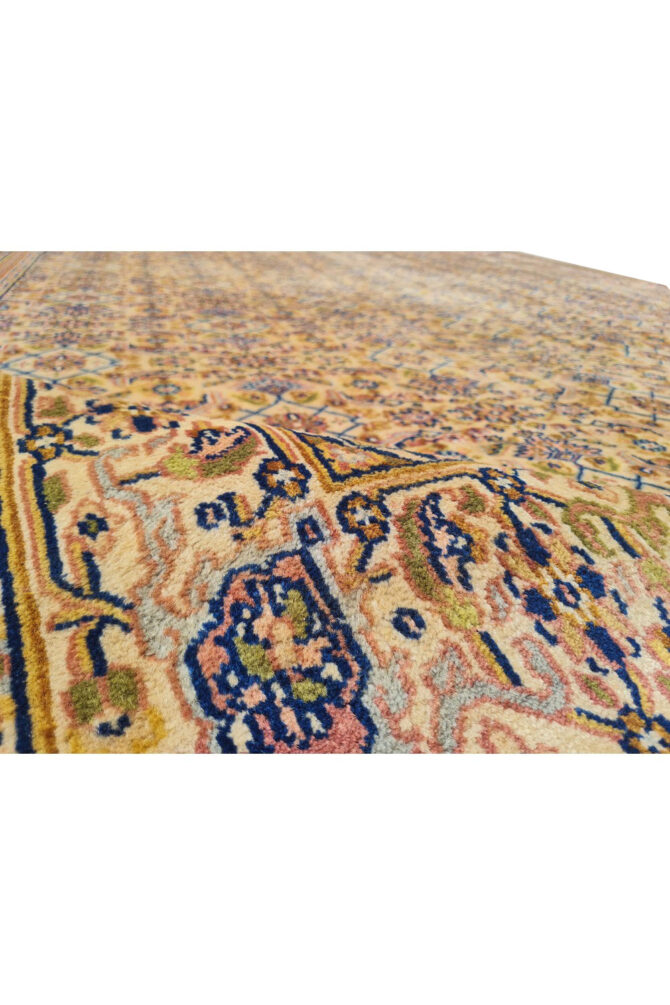 Authentic Hand Knotted Vintage Indo Wool Area Rug 10.4 x 7.6 Ft (1491 Ger-4) - Image 9