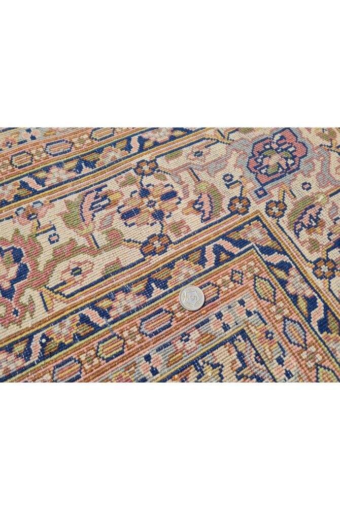 Authentic Hand Knotted Vintage Indo Wool Area Rug 10.4 x 7.6 Ft (1491 Ger-4) - Image 10