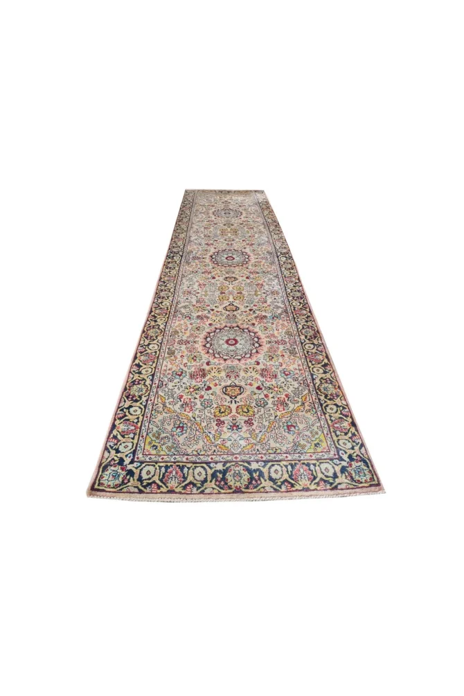 Amazing Hand Knotted Vintage Tribal Sino Pictorial Silk Area Runner Rug 9.5 x 2.5 Ft - Image 2