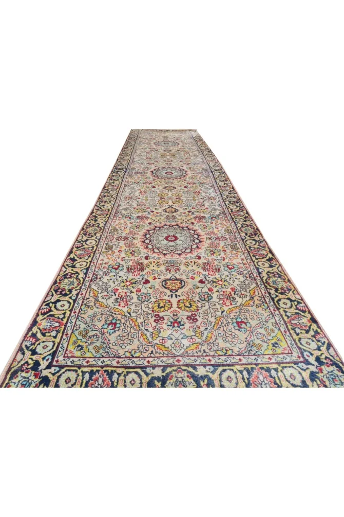 Amazing Hand Knotted Vintage Tribal Sino Pictorial Silk Area Runner Rug 9.5 x 2.5 Ft - Image 4