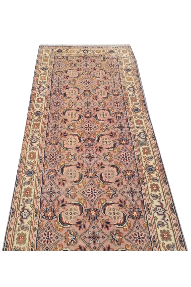 Amazing Hand Knotted Vintage Qashoun Wool Area Runner Rug 9.5 x 2.5 Ft - Image 6