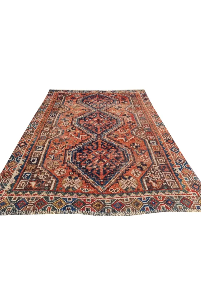 Amazing Hand Knotted Antique Shrz Pictorial Wool Area Rug 5 x 4 Ft - Image 4