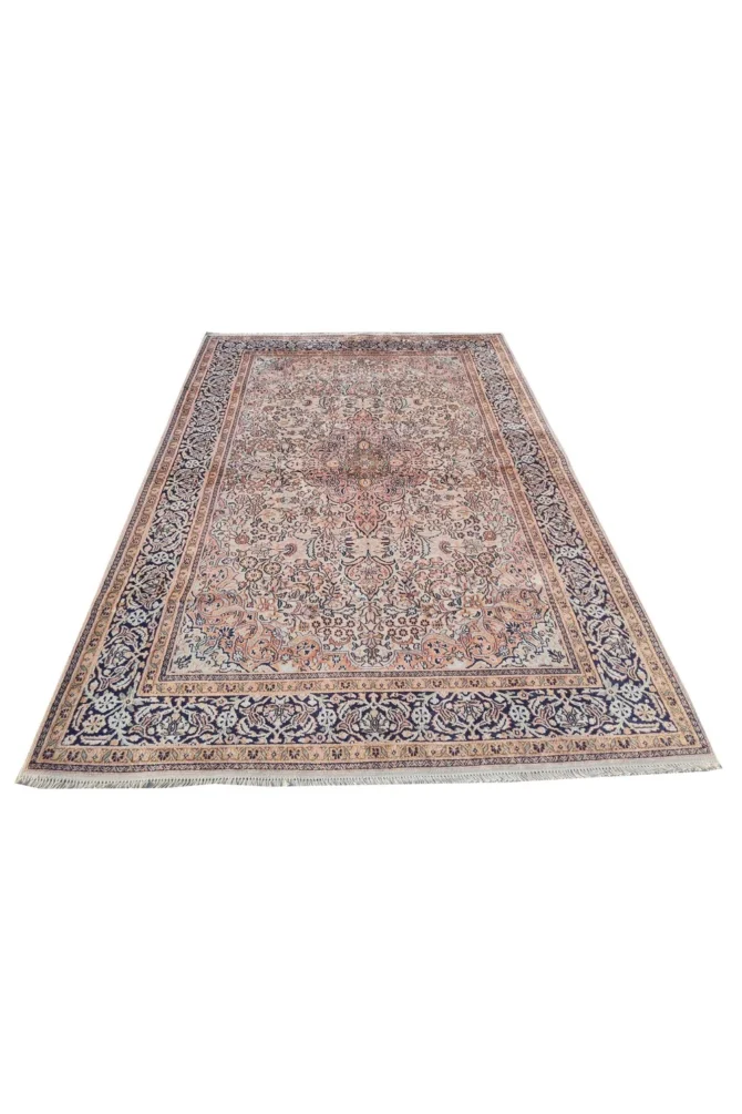 Amazing Hand Knotted Vintage Kashmiri Silk Area Rug 6 x 4 Ft - Image 2