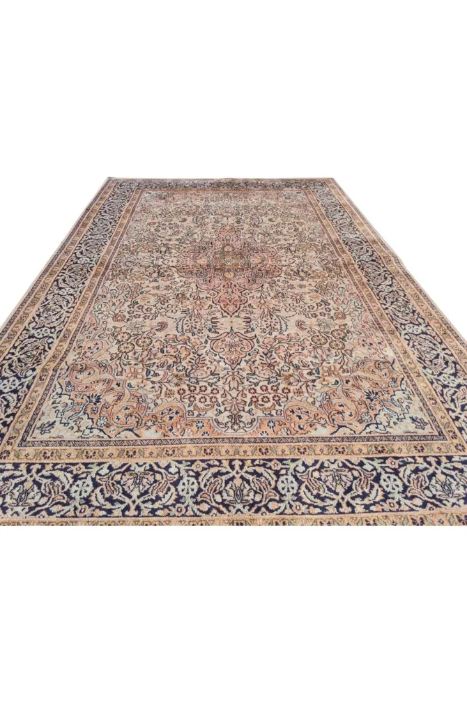 Amazing Hand Knotted Vintage Kashmiri Silk Area Rug 6 x 4 Ft - Image 4