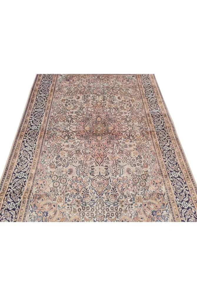 Amazing Hand Knotted Vintage Kashmiri Silk Area Rug 6 x 4 Ft - Image 5