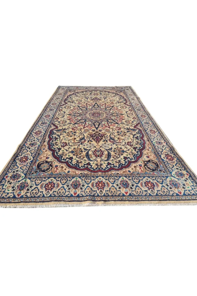 Amazing Hand Knotted Vintage Naeen Wool Area Rug 7 x 4 Ft - Image 3