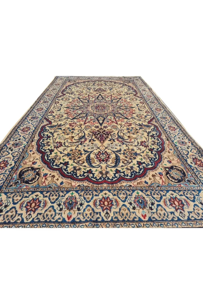 Amazing Hand Knotted Vintage Naeen Wool Area Rug 7 x 4 Ft - Image 4