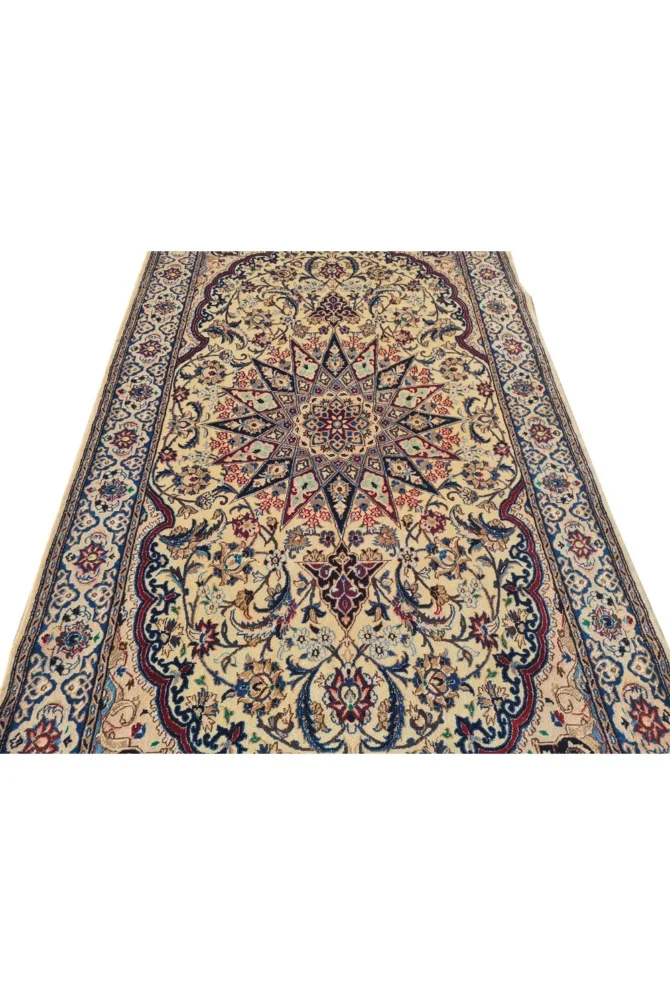 Amazing Hand Knotted Vintage Naeen Wool Area Rug 7 x 4 Ft - Image 6