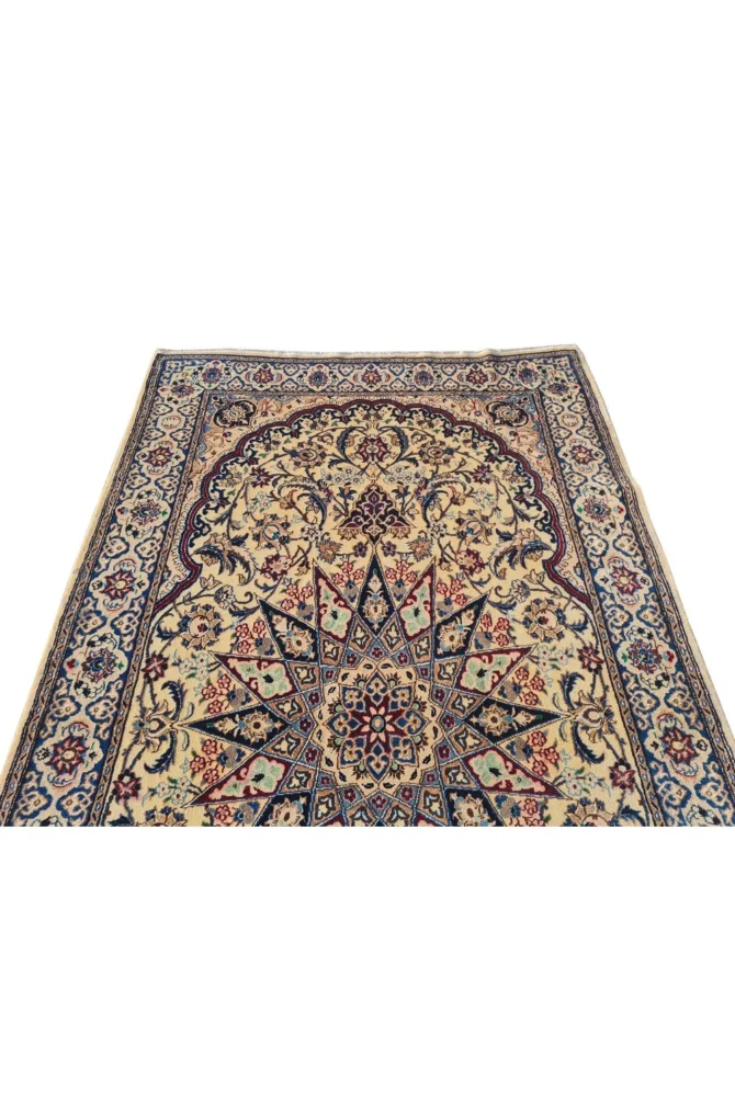 Amazing Hand Knotted Vintage Naeen Wool Area Rug 7 x 4 Ft - Image 5