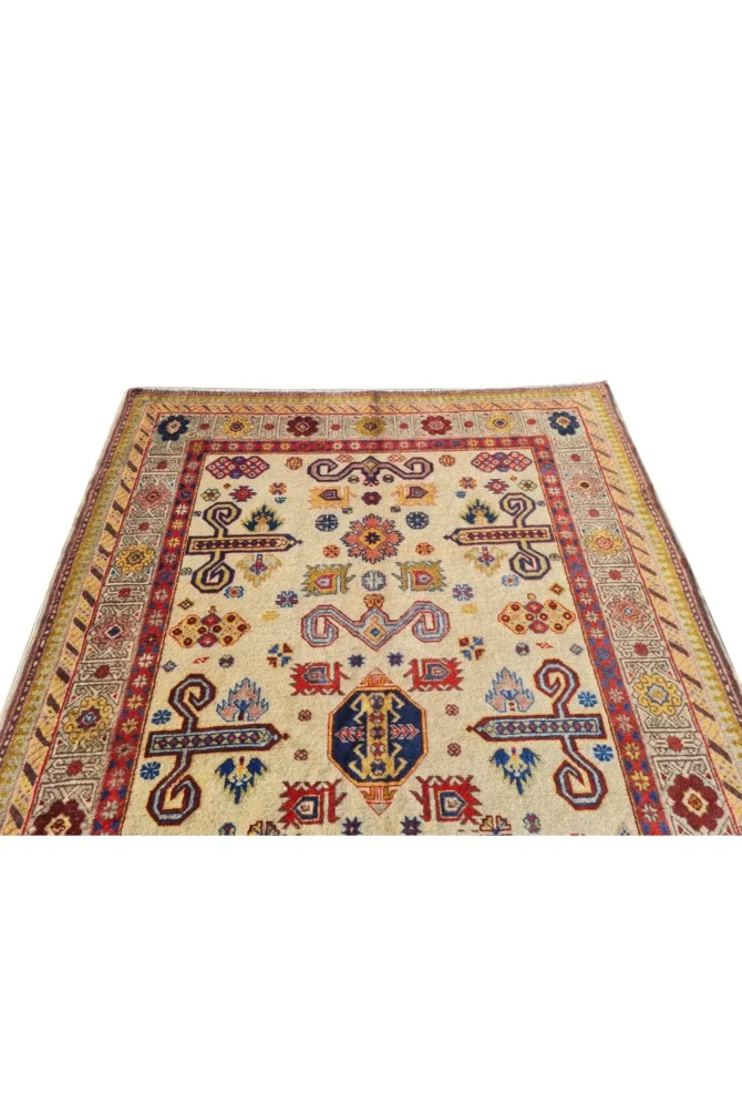 Amazing Hand Knotted Vintage Azarbaijan Pictorial Wool Area Rug 6 x 4 Ft - Image 6