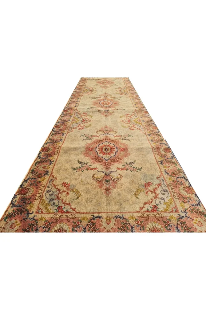 Amazing Hand Knotted Vintage Shahi Tabreez Wool Area Runner Rug 10 x 3 Ft - Image 3