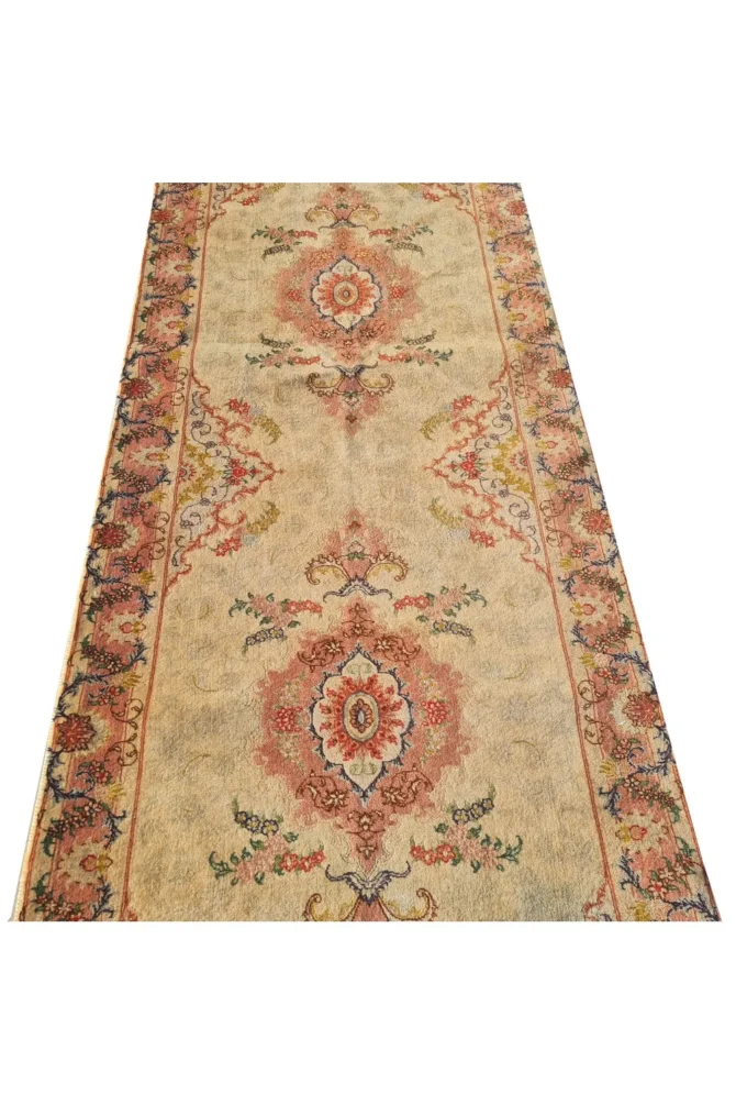 Amazing Hand Knotted Vintage Shahi Tabreez Wool Area Runner Rug 10 x 3 Ft - Image 5