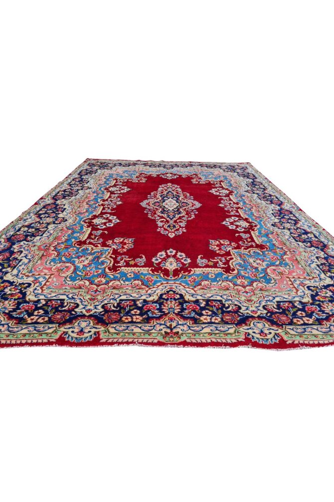 Amazing Hand Knotted Vintage Qirmoun Wool Area Rug 12 x 9 Ft - Image 2