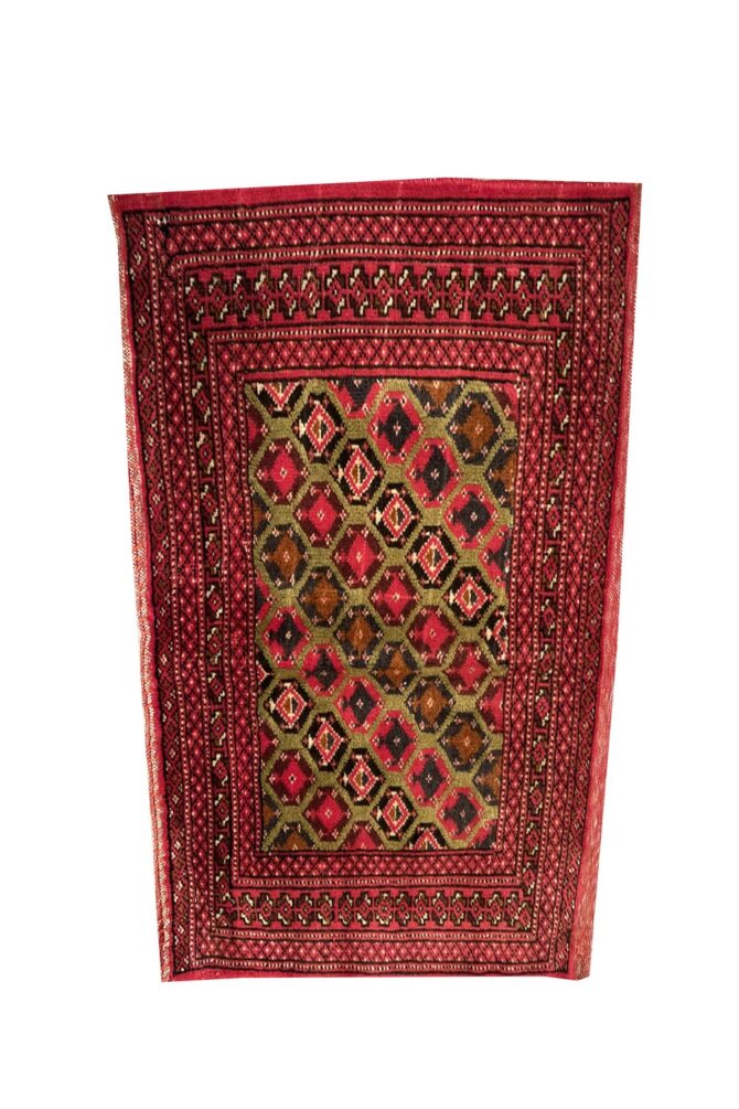 Pair of Hand Knotted Small Afghan Turkmen Pillow Cover Area Rug 3 x 2 Ft - Image 5