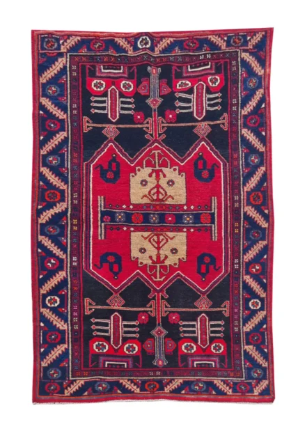 Amazing Hand Knotted Vintage Hamidoun Wool Area Rug 7 x 4 Ft