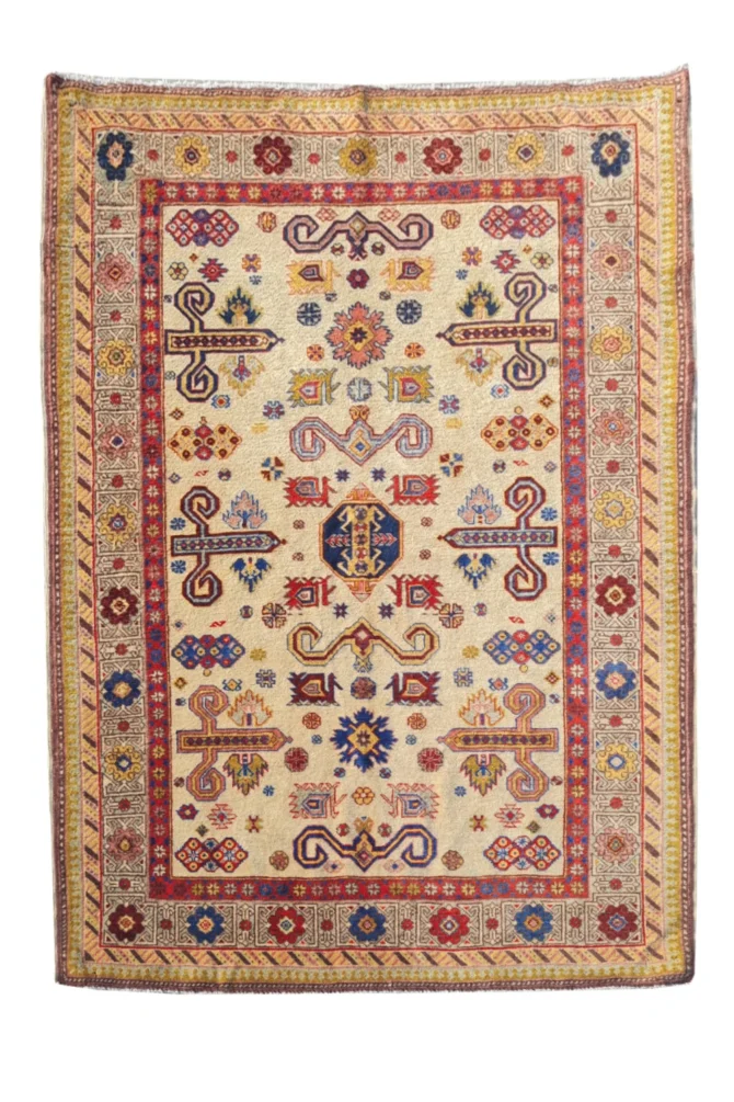 Amazing Hand Knotted Vintage Azarbaijan Pictorial Wool Area Rug 6 x 4 Ft