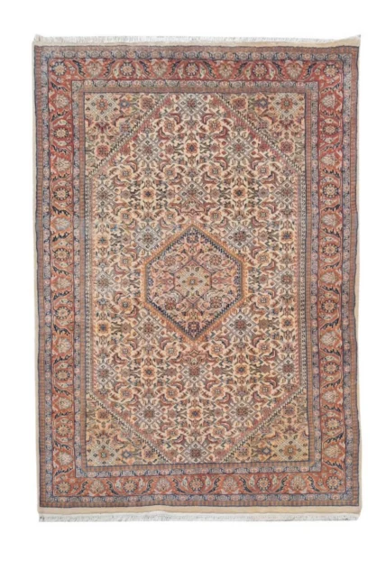 Authentic Hand Knotted Vintage Bijour Wool Area Rug 6 x 4 Ft