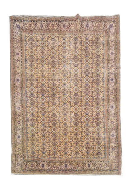 Authentic Hand Knotted Vintage Bijour Wool Area Rug 10.4 x 7.6 Ft