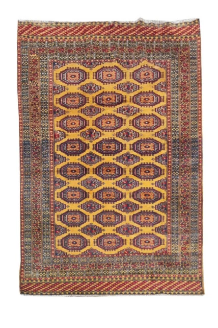 Authentic Hand Knotted Vintage Pakistani Bokhara jhaldar Wool Area Rug 6 x 4 Ft