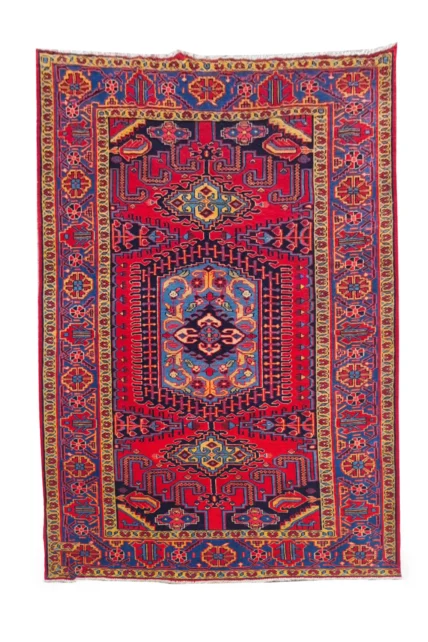 Authentic Hand Knotted Vintage Baghtiyaar Wool Area Rug 10.7 x 6.4 Ft (1489 Ger-4)