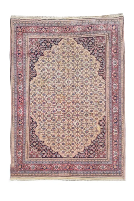 Authentic Hand Knotted Vintage Bijour Wool Area Rug 8.0 x 5.6 Ft