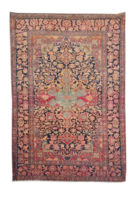 Amazing Hand Knotted Vintage Tabreez Wool Area Rug 7.5 x 4.8 Ft