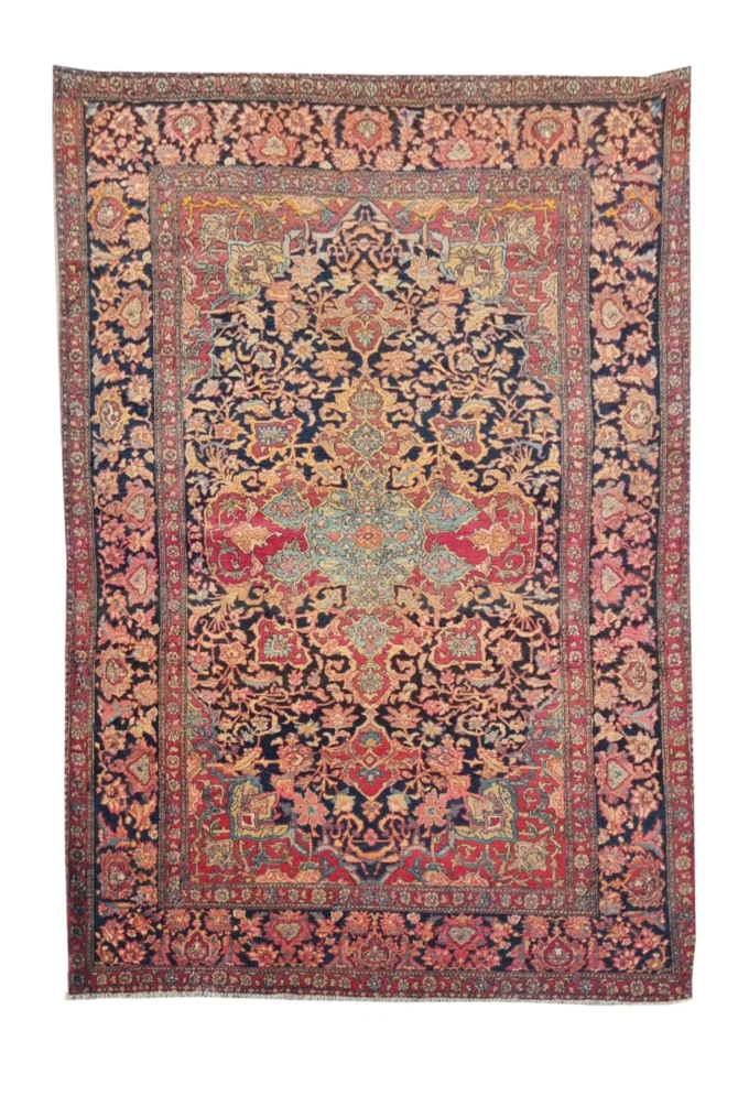 Amazing Hand Knotted Vintage Tabreez Wool Area Rug 7.5 x 4.8 Ft