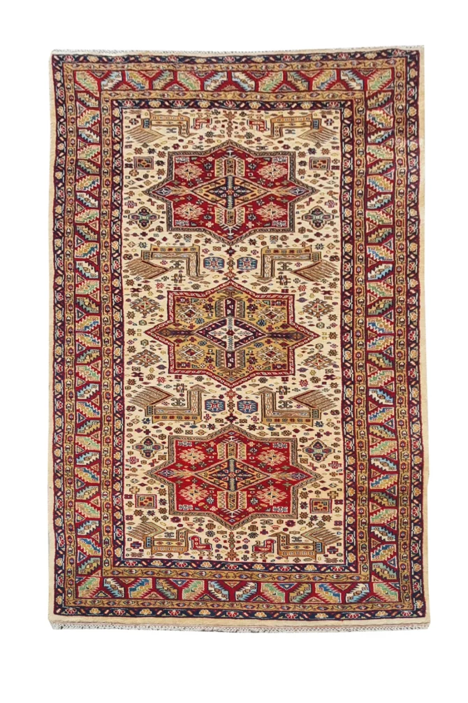 Amazing Hand Knotted Vintage Jaipuri Pictorial Wool Area Rug 6.10 x 3.5 Ft