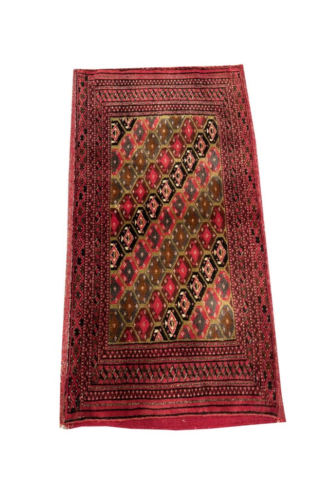 Pair of Hand Knotted Small Afghan Turkmen Pillow Cover Area Rug 3 x 2 Ft - Image 4