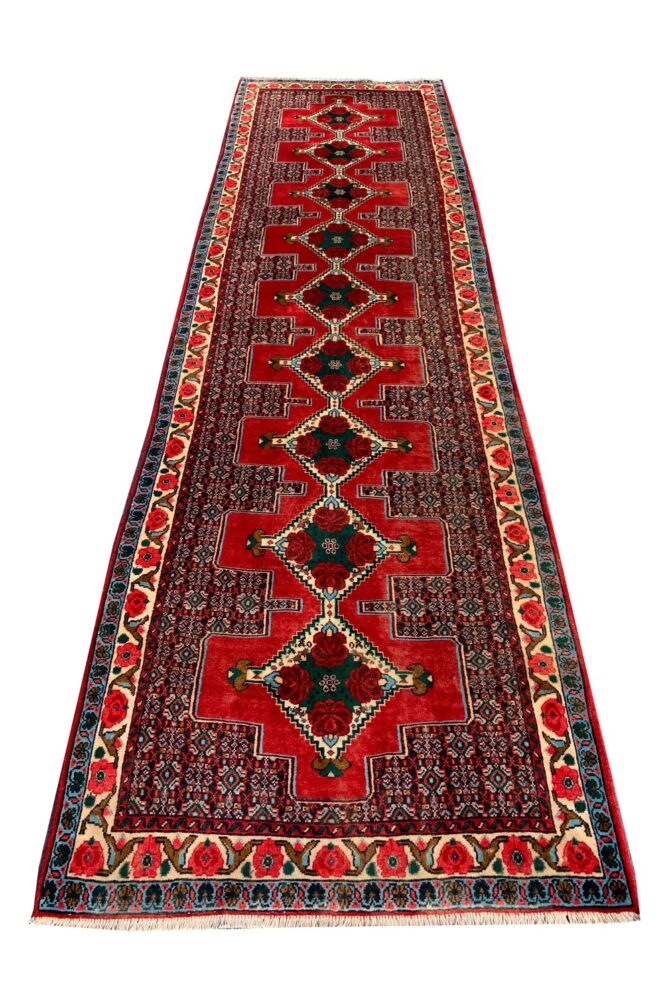 Authentic Hand Knotted Vintage Tabreez Wool Area Runner Rug 9 x 3 Ft - Image 6
