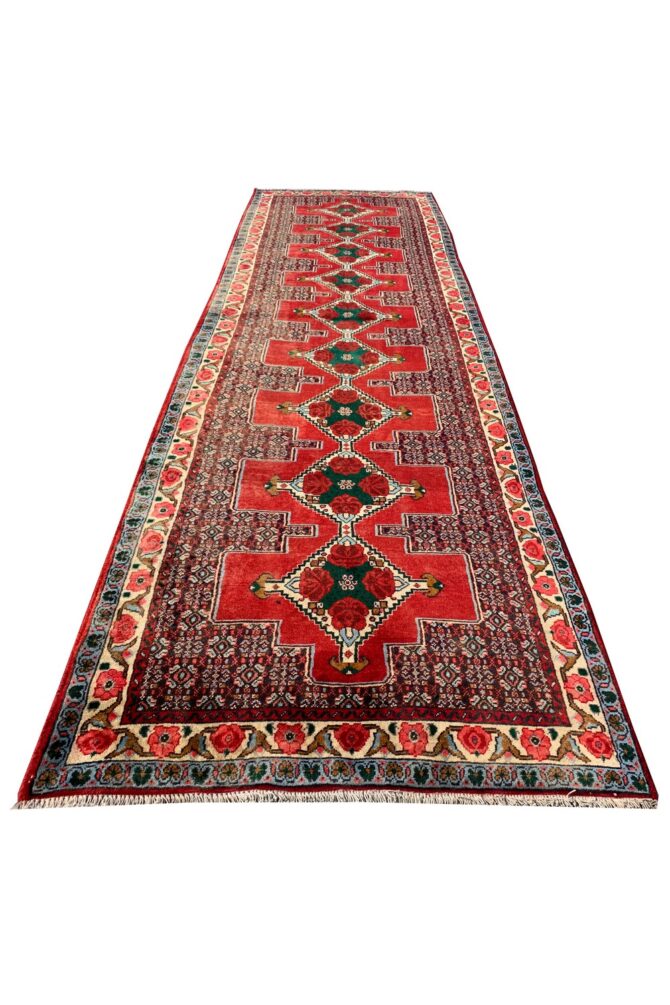 Authentic Hand Knotted Vintage Tabreez Wool Area Runner Rug 9 x 3 Ft - Image 3