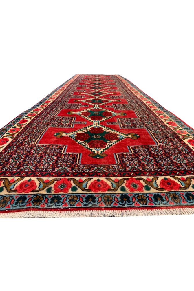 Authentic Hand Knotted Vintage Tabreez Wool Area Runner Rug 9 x 3 Ft - Image 4