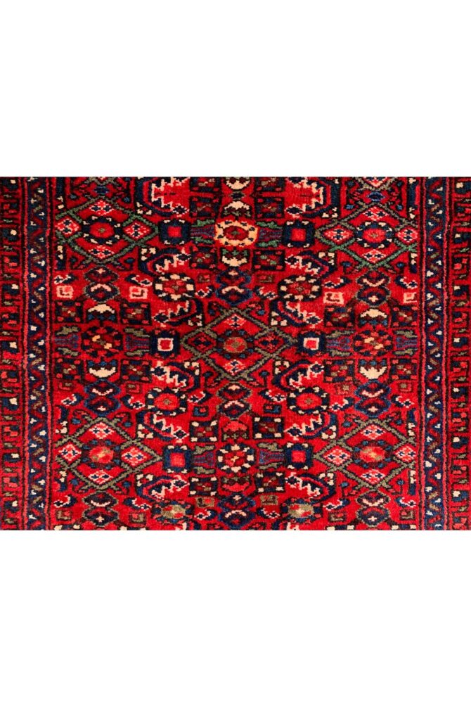 Authentic Hand Knotted Vintage Hamidoun Wool Area Runner Rug 16.2 x 3.5 Ft - Image 8